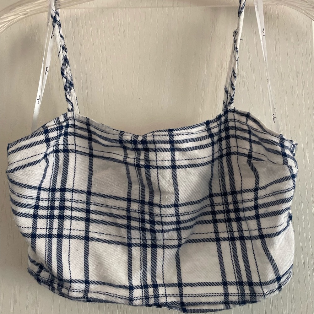 Lulus Plaid Bandeau Crop Top